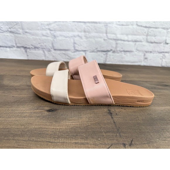 Reef Cushion Vista Slide Sandals Women 8 Beach Coastal Comfort Classic Everyday - Picture 1 of 7